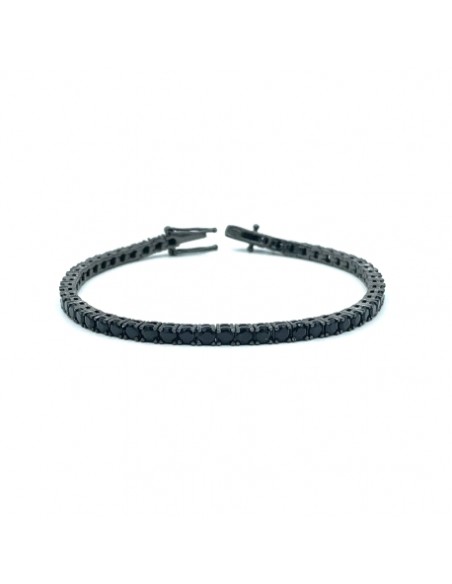 PULSERAS PLATA negra 3MM