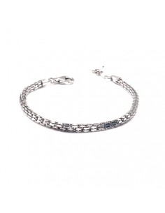 Pulsera de plata tipo barbada doble