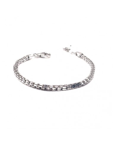 Pulsera de plata tipo barbada doble