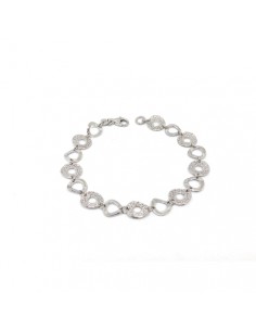 Pulsera de plata con formas y circonitas