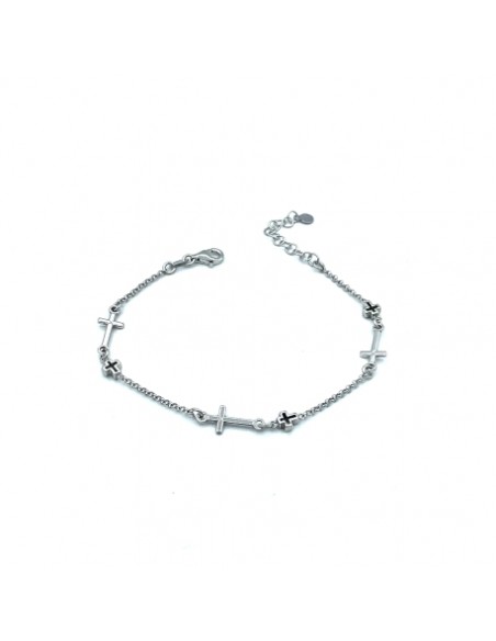 Pulsera de plata con cruces