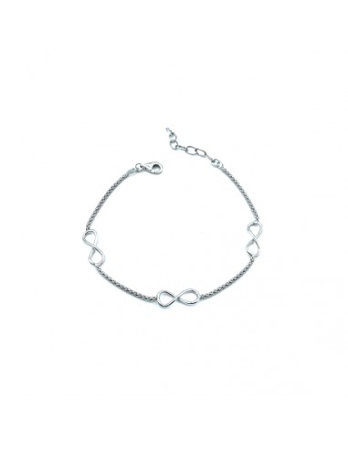 Pulsera de plata con símbolos de infinito