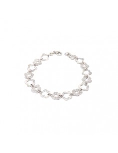 Pulsera de plata con flores caladas