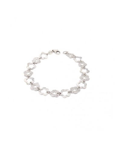 Pulsera de plata con flores caladas