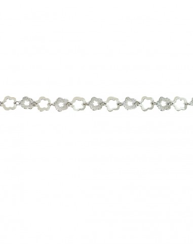 Pulsera de plata con flores caladas