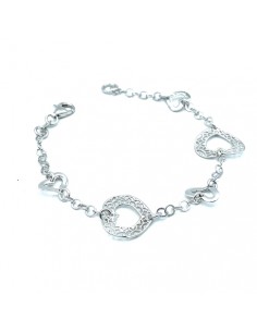 Pulsera de plata con corazones calados