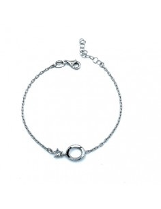 Pulsera de plata con estrella y círculo