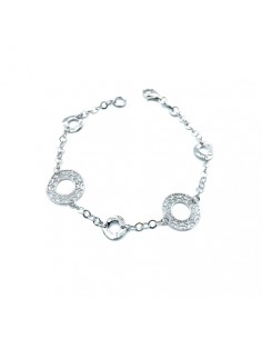 Pulsera de plata con círculos calados decorativos