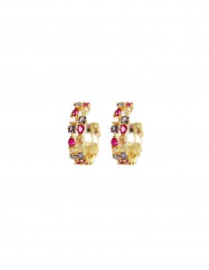 Pendientes de plata chapada con piedras multicolor 2