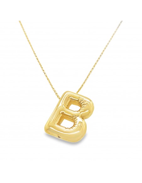 Gargantilla de inicial B en plata chapada