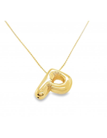 Gargantilla de inicial P en plata chapada