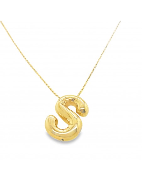 Gargantilla de inicial S en plata chapada