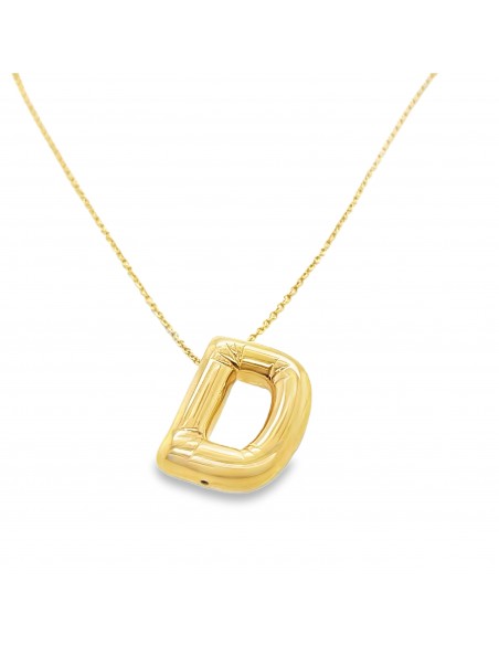 Gargantilla de inicial D en plata chapada