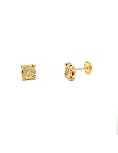 PENDIENTES BOTÓN ROSCA ORO DE 18K