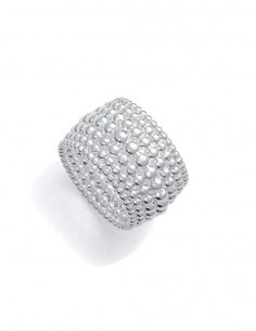 Anillo de acero chapado en plata 999 