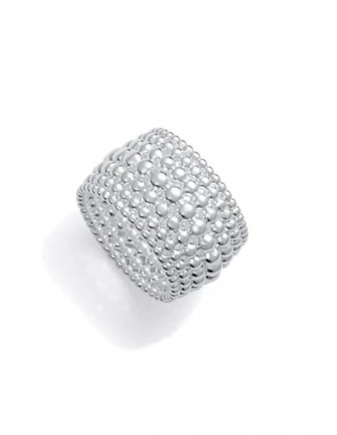 Anillo de acero chapado en plata 999 