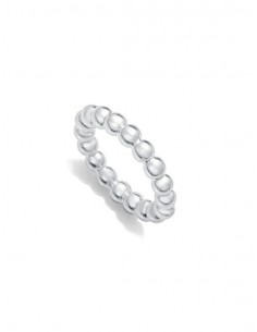 Anillo de acero chapado en plata 999 