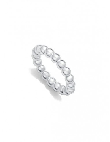 Anillo de acero chapado en plata 999 
