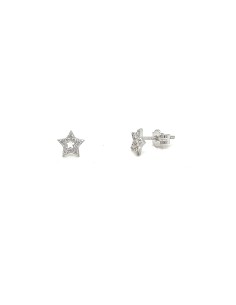 PENDIENTES ESTRELLA ORO BLANCO DE 18K