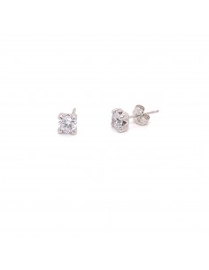 PENDIENTES SOLITARIO ORO BLANCO DE 18K