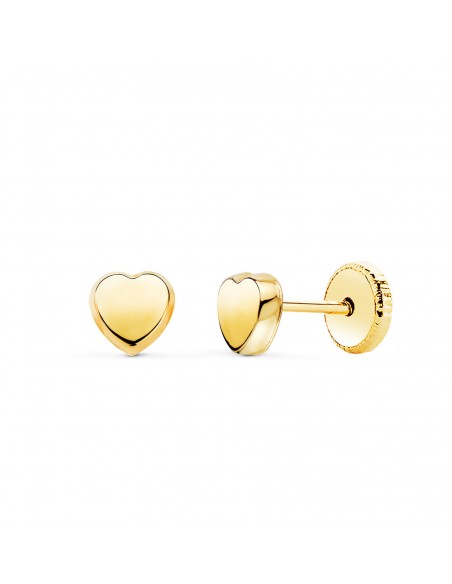 18K PENDIENTES BEBÉ ORO AMARILLO CORAZÓN 5X5 MM