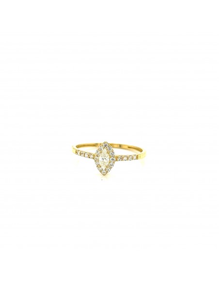 ANILLO OVAL CIRCONITAS ORO DE 18K