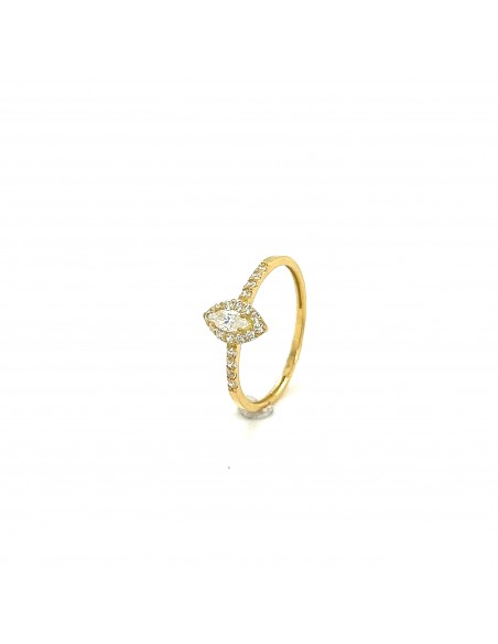 ANILLO OVAL CIRCONITAS ORO DE 18K