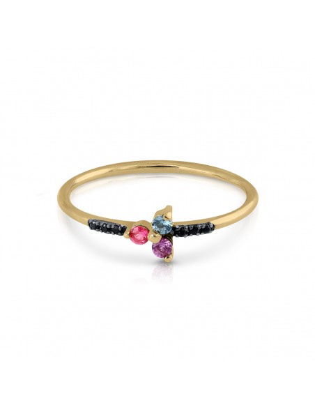 ANILLO TRÉBOL TUTI TOPACIOS ORO DE 18K