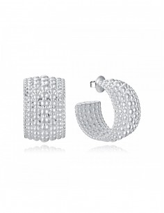 Pendientes de acero chapado en plata 999 