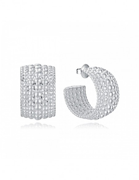 Pendientes de acero chapado en plata 999