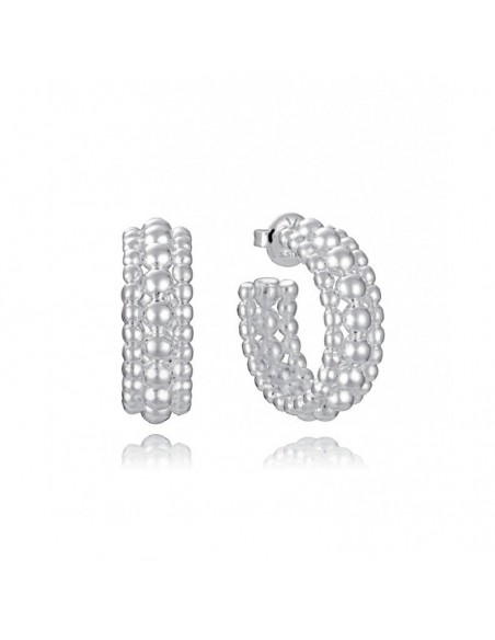 Pendientes de acero chapado en plata 999