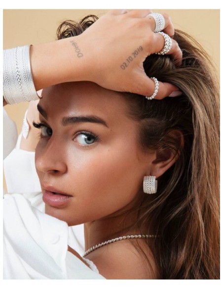 Anillo de acero chapado en plata 999