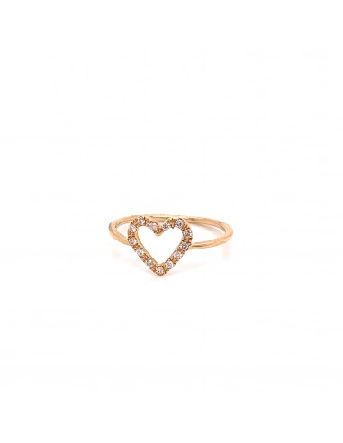 0.12CT. ANILLO CORAZON ORO ROSA