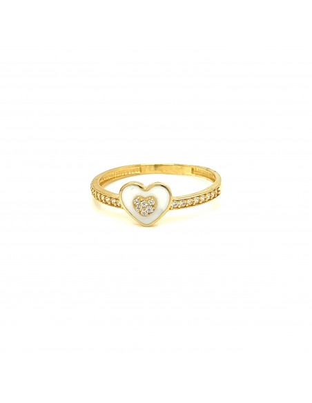 ANILLO CORAZÓN BLANCO ORO DE 18K