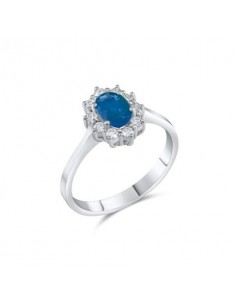 0,22ct- ANILLO DIAMANTES TOPACIO ORO BLANCO 18K