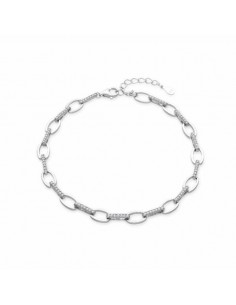 Pulsera de plata con eslabones y circonitas