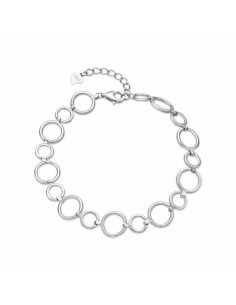 Pulsera de plata con eslabones circulares grandes