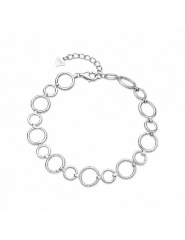 Pulsera de plata con eslabones circulares grandes
