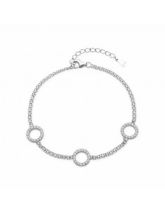Pulsera de plata con círculos y circonitas