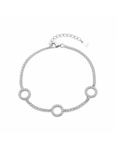 Pulsera de plata con círculos y circonitas