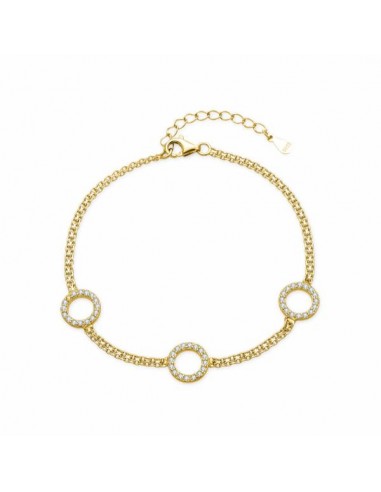 Pulsera de plata chapada con círculos y circonitas