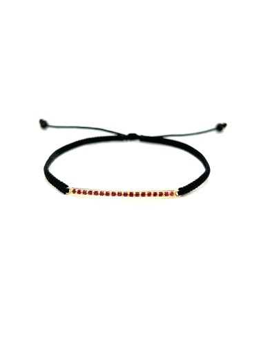 PULSERA MACRAME RUBI ORO DE 18K