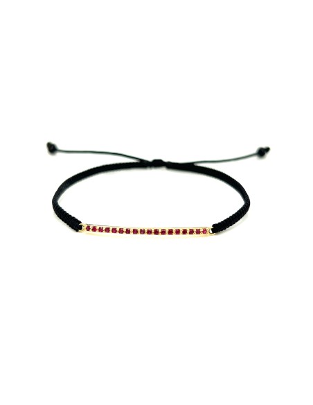PULSERA MACRAME RUBI ORO DE 18K