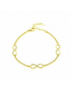 Pulsera de plata chapada con infinitos y circonita