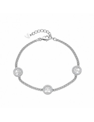 Pulsera de plata con árbol de la vida y circonitas