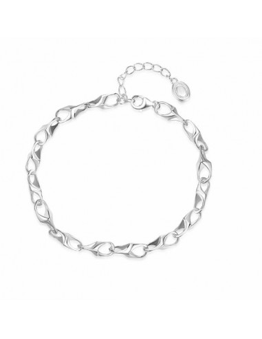 Pulsera de plata con eslabones entrelazados 