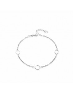 Pulsera de plata con círculos minimalistas 