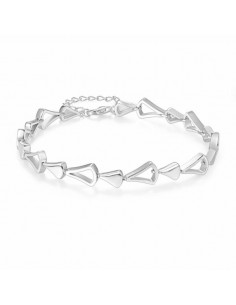 Pulsera de plata con eslabones geométricos moderno