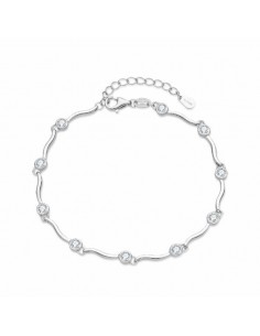 Pulsera de plata con circonitas engastadas
