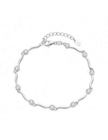 Pulsera de plata con circonitas engastadas